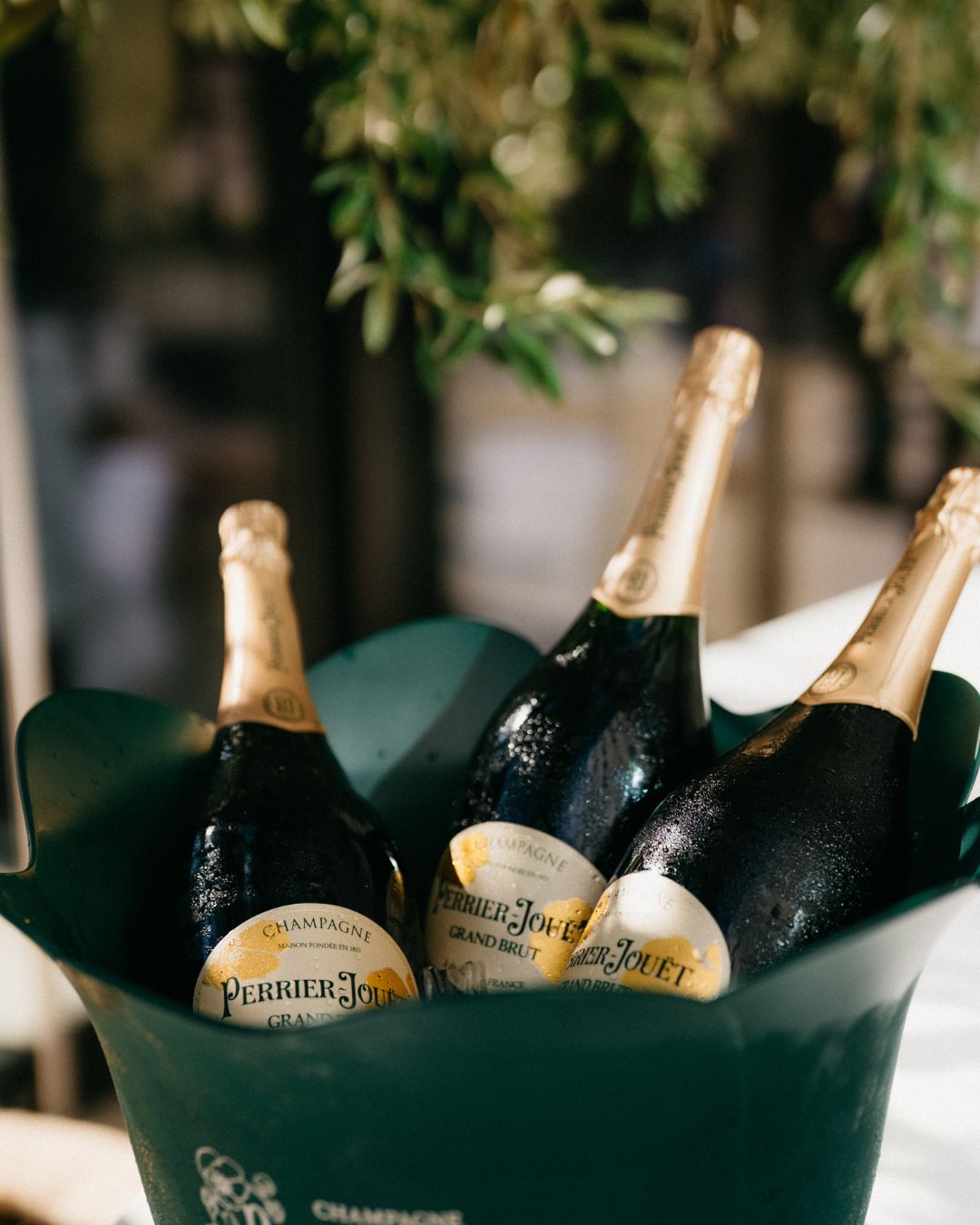 Champagnerflaschen gekühlt im Eiskübel